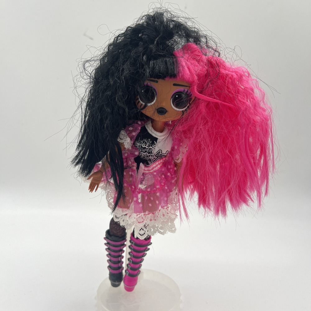 LOL Surprise OMG Remix Super Sonix Rock Metal Doll Pink Black Hair 9"